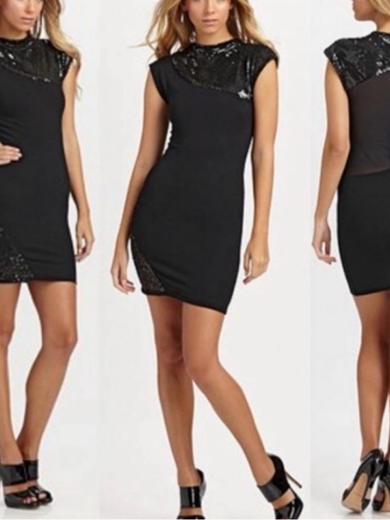 Alice + Olivia Dresses & Skirts - Alice+Olivia Black Bristol Sequin Mini Dress Size Small